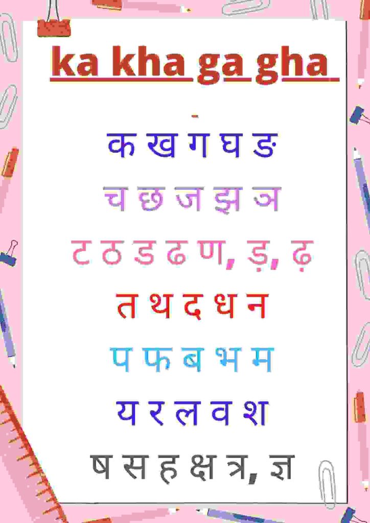 ka kha ga gha ( क , ख , ग, घ ) Hindi Alphabets